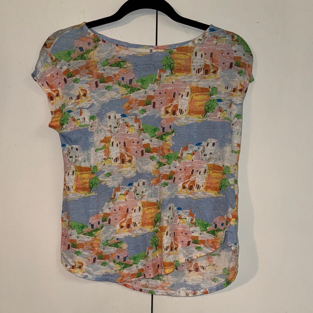 Women’s Scenic Print Cap Sleeve Top - Multi